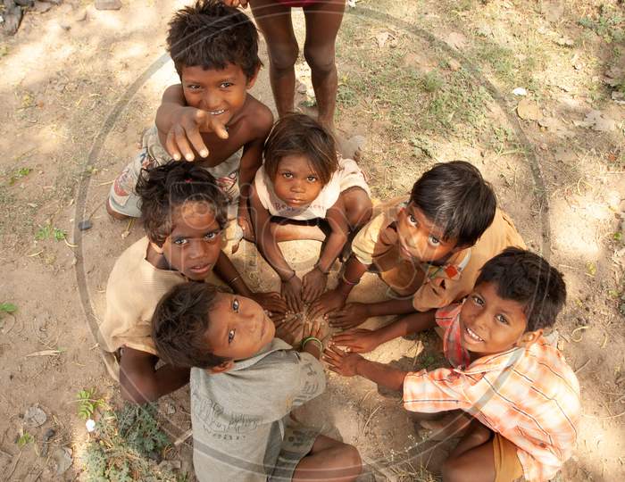 Children Playing At a Rural Indian Village