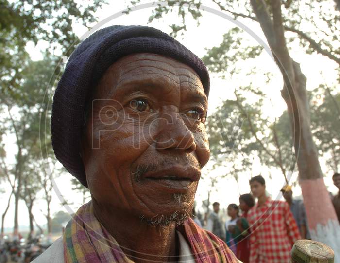 Indian Rural Village Man At Murshidabad