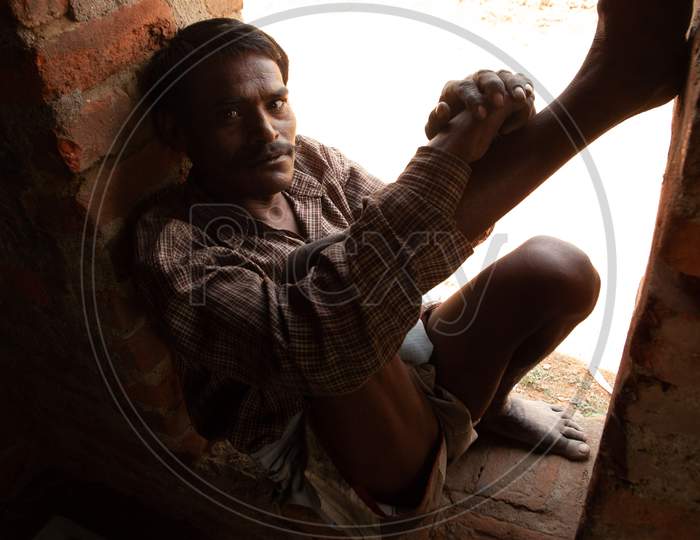 Indian Man In an Rural Village