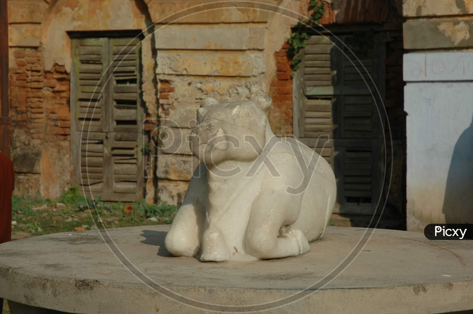 A Cow statue in Adinath Temple