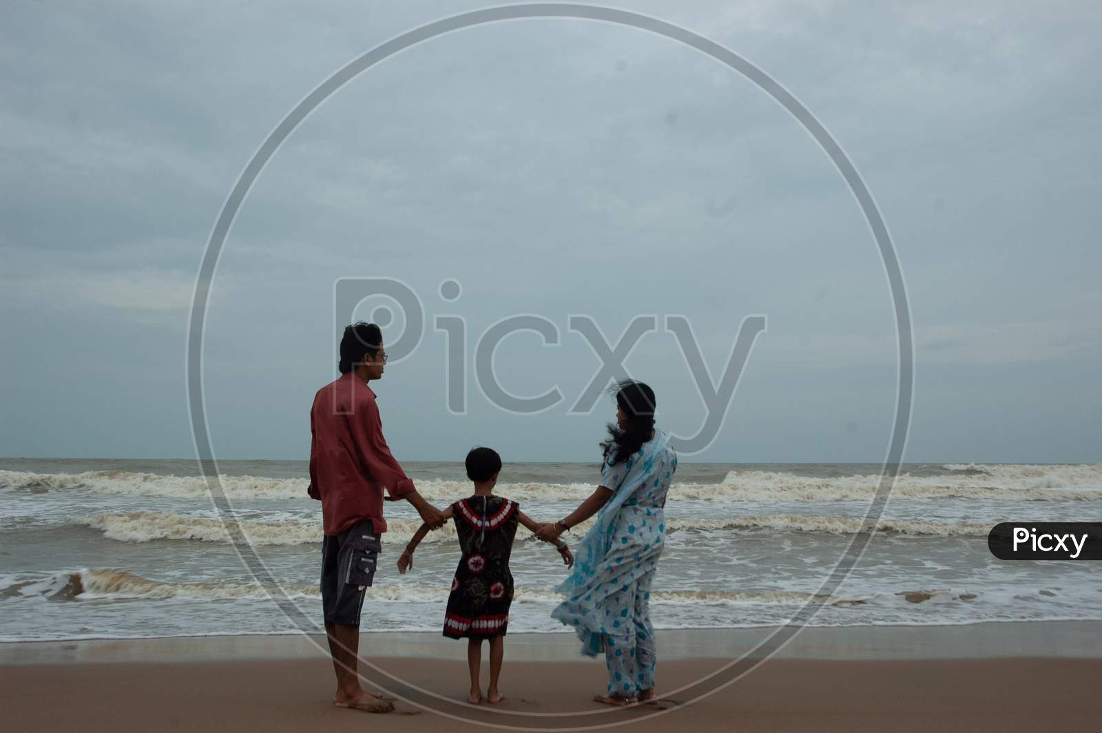 Indian Family by the beach