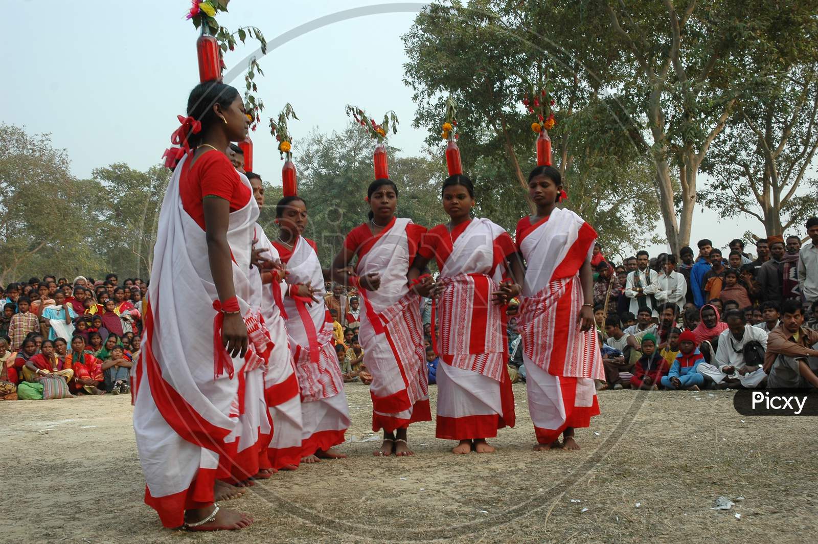 Image of Indian Tribal People Performing Traditional Folk Dance During ...