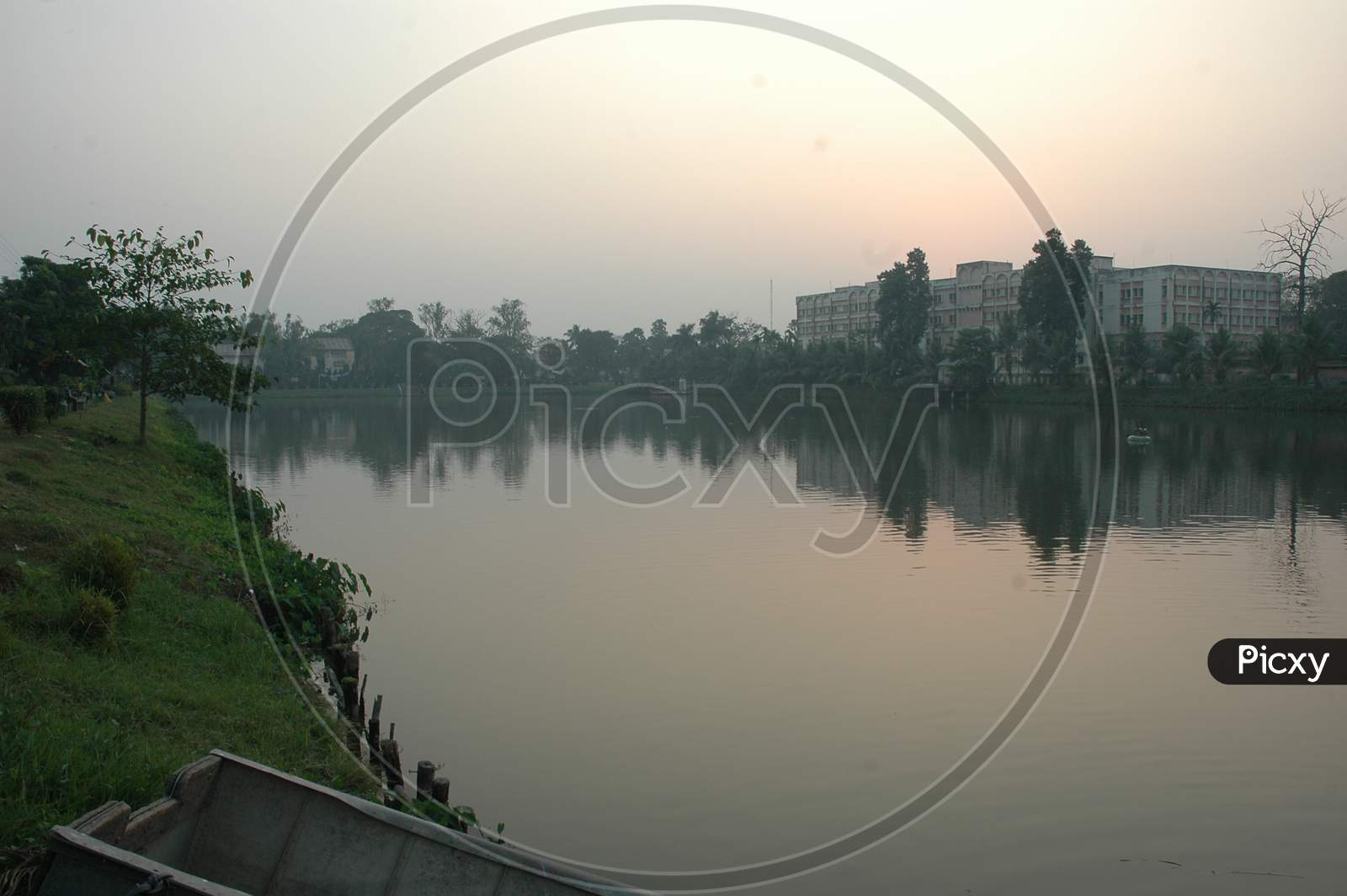 A Scenic view of the river during sunset in Murshidabad