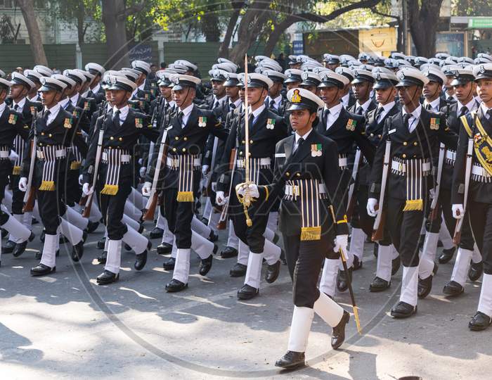 Indian Navy The Naval Branch Of The Indian Armed Forces Doing Parade on 71st Republic Day 2020