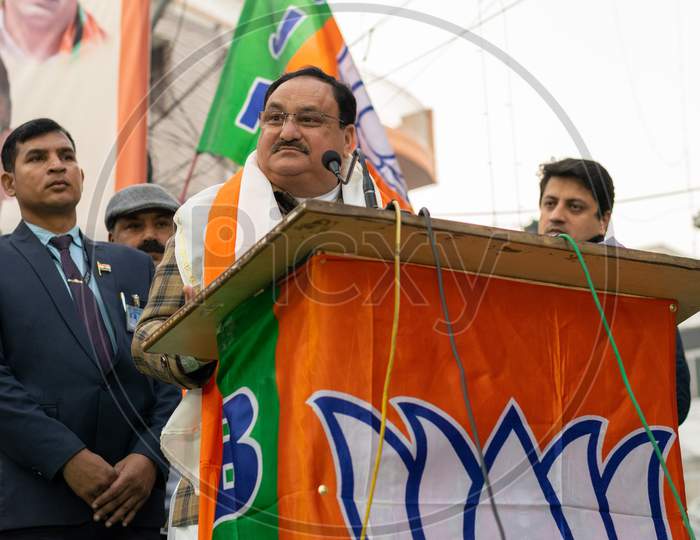 Jagat Prakash Nadda, National President of Bharatiya Janata Party BJP and Member of Parliament Rajya Sabha, campaigning for Delhi Assembly Election 2020