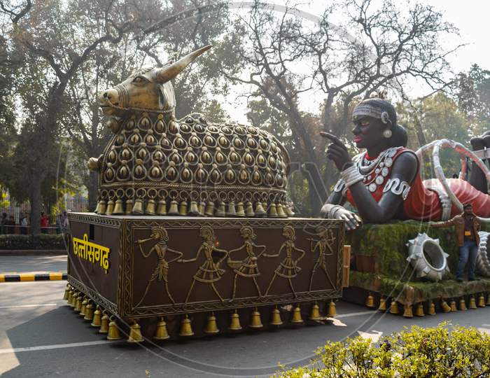 Tableau of Chhattisgarh state on the 71st republic Day 2020