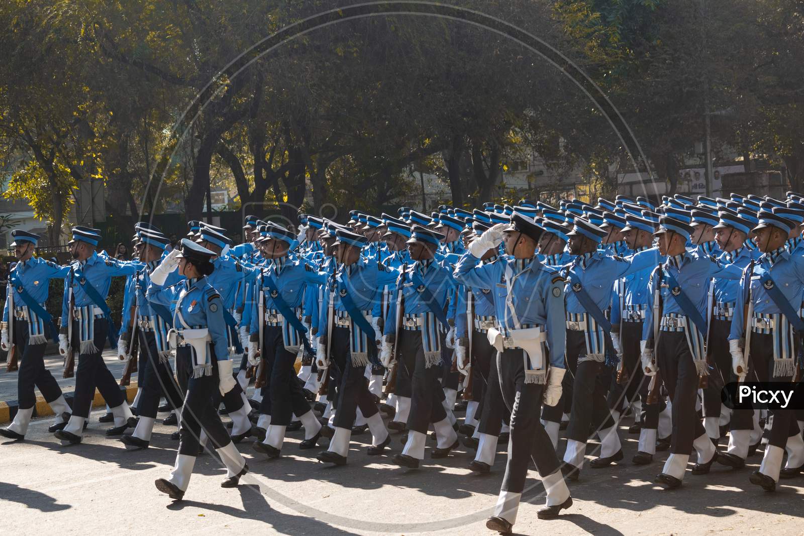 Indian Air Force Air Arm Of The Indian Armed Forces Doing Parade on 71st Republic Day 2020