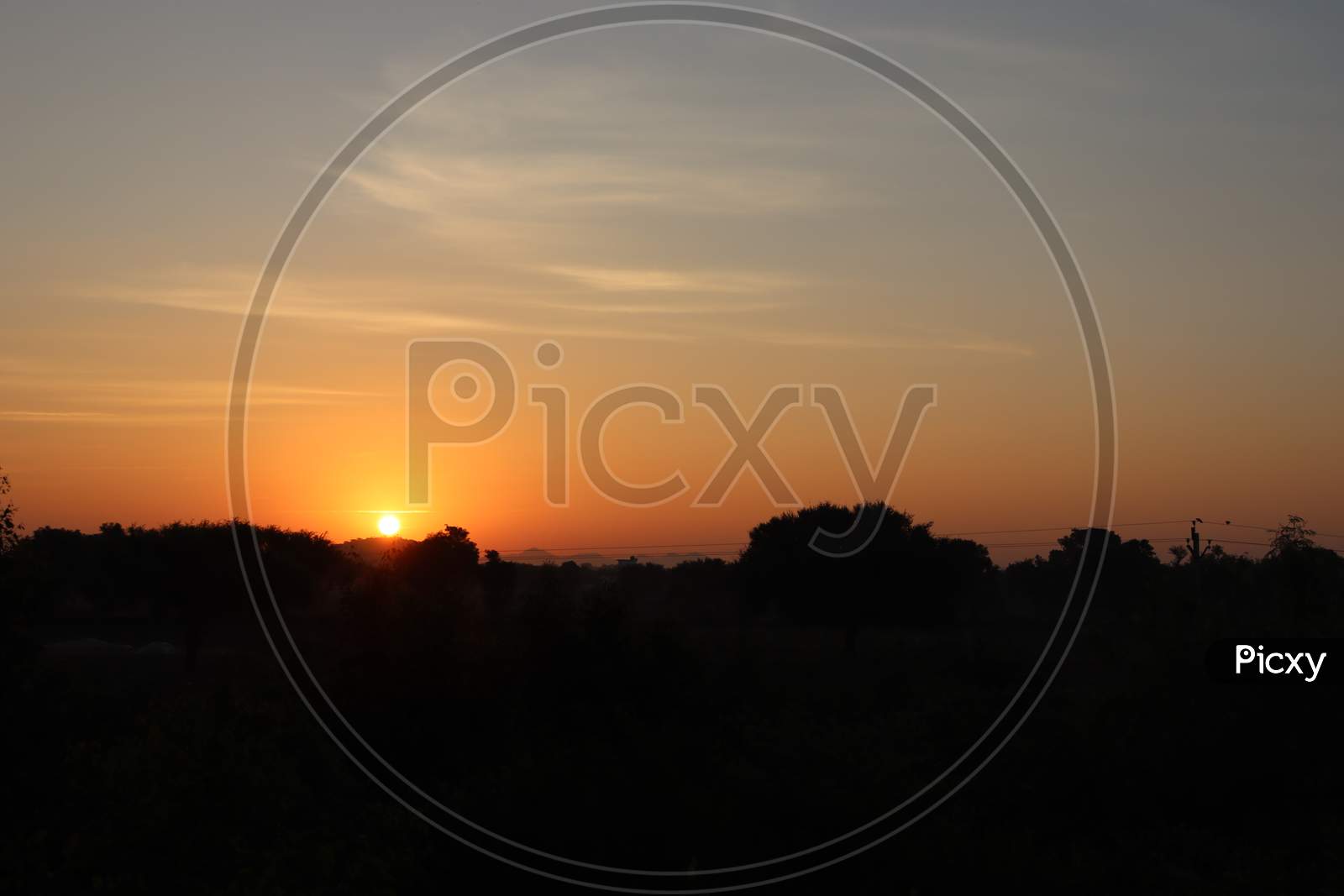 The Silhouette In Nature , Silhouette Photography In Sunrise With Silhouette Sun Background