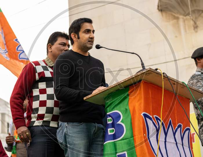 Gautam Gambhir, Former Cricketer and Member of Honourable Parliament, campaigning for Delhi Assembly Election 2020