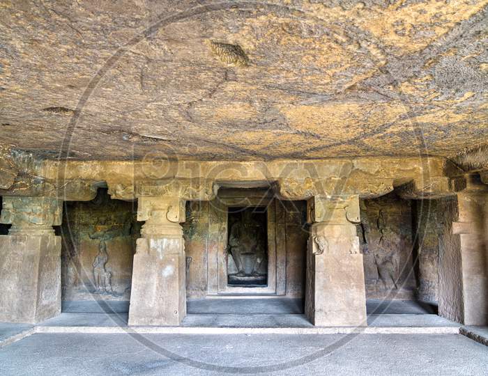 Interior Of Ellora Cave No. 3. Unesco World Heritage In India