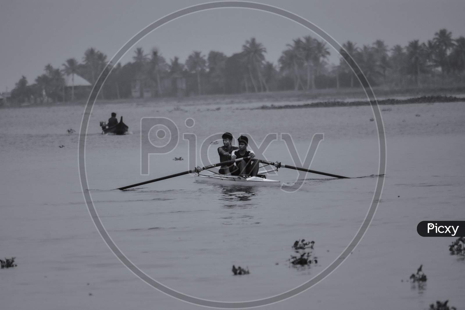 Rowing Boats in Kerala Backwaters