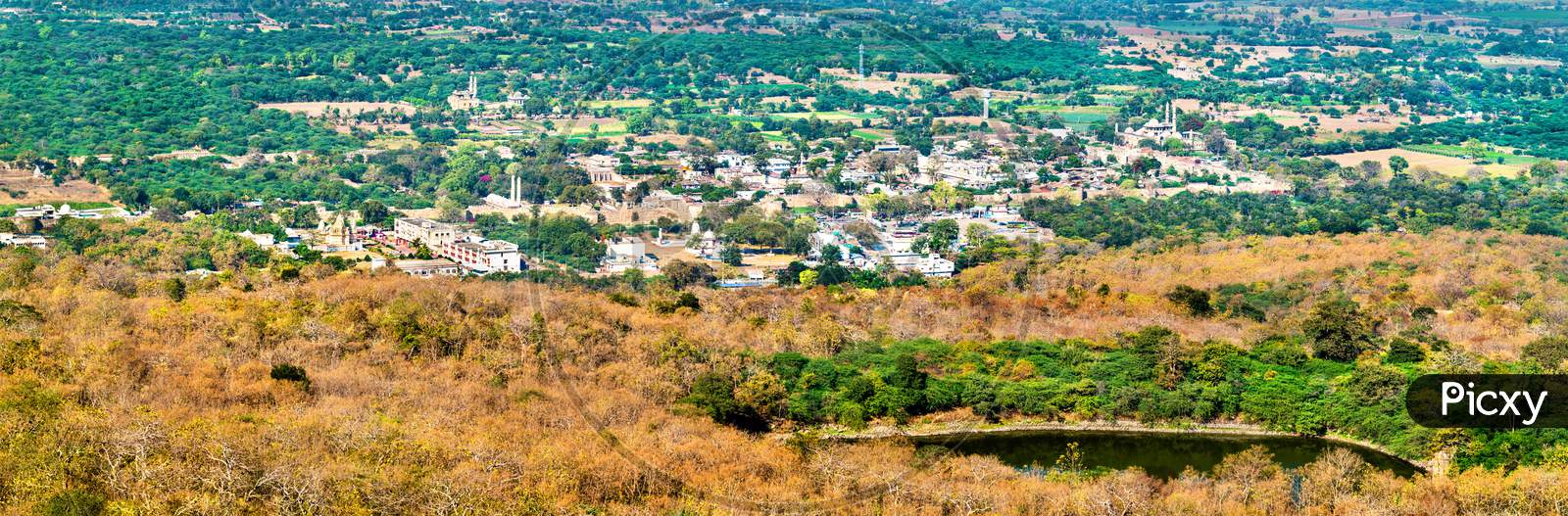 Panorama Of Champaner, A Historical City In The State Of Gujarat, In Western India