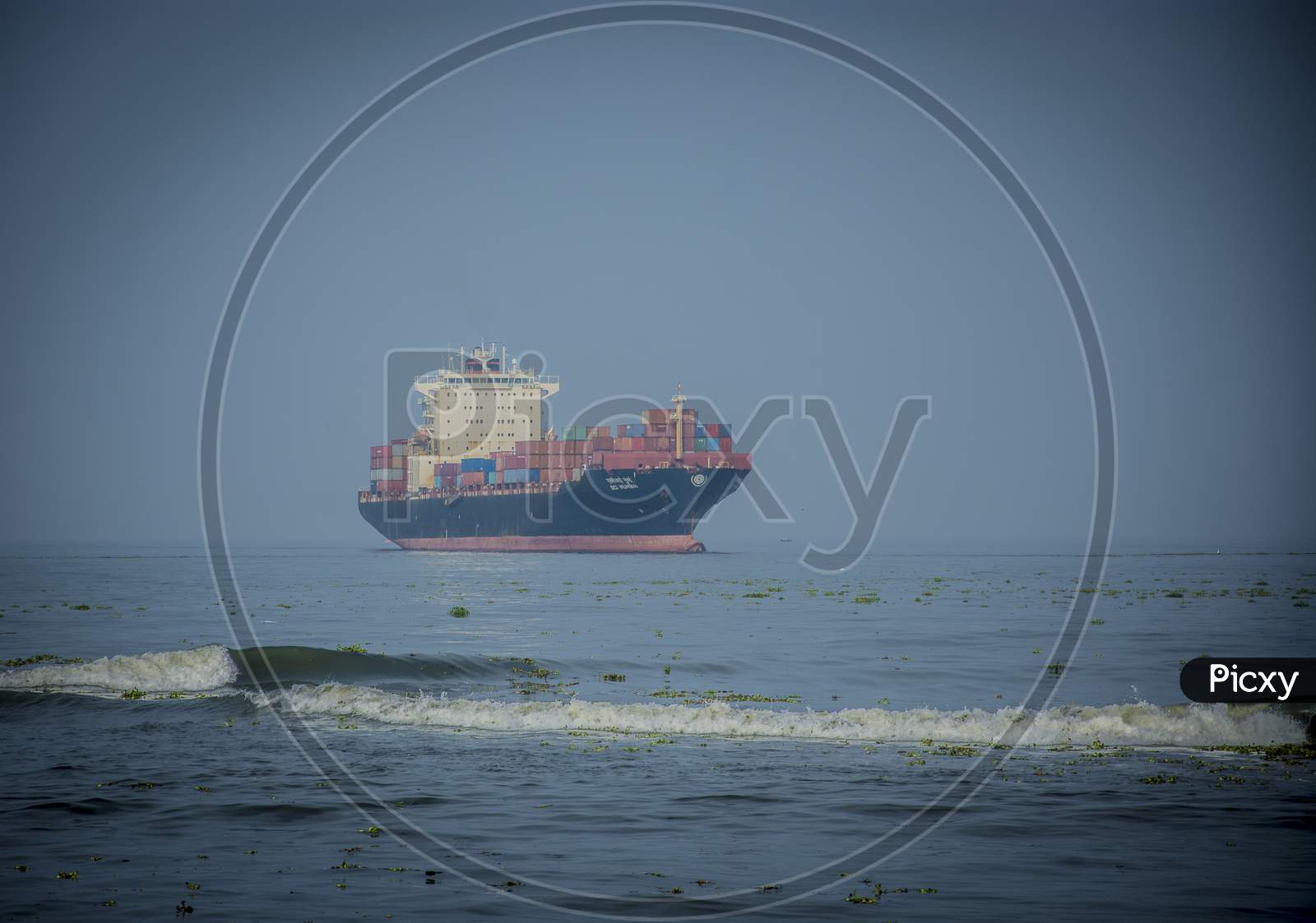 Cargo Ships Over Sea At Kochi Port
