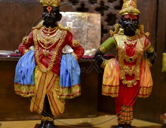 Indian Hindu God Panduranga Or Vittala  Idols In an pooja Room