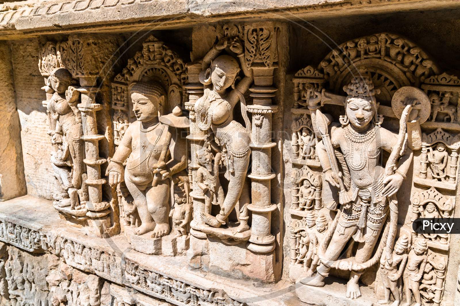 Sculptures Of Goddesses At Rani Ki Vav, An Intricately Constructed Stepwell In Patan - Gujarat, India