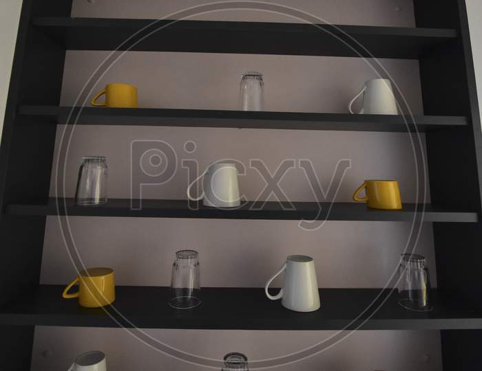 Cups in an  Cupboard