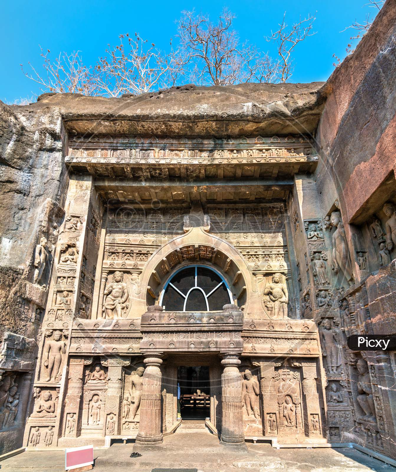 Entrance To Cave 26 At Ajanta. Maharashtra - India