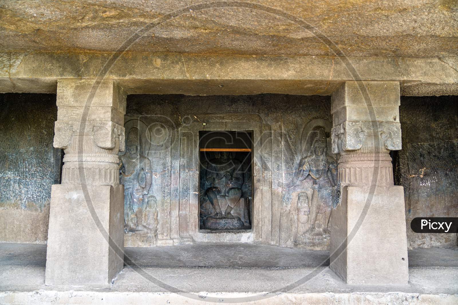 Interior Of Ellora Cave No. 3. Unesco World Heritage In India