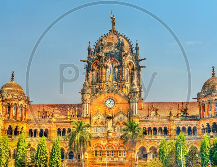 Chhatrapati Shivaji Maharaj Terminus, A Unesco World Heritage Site In Mumbai, India