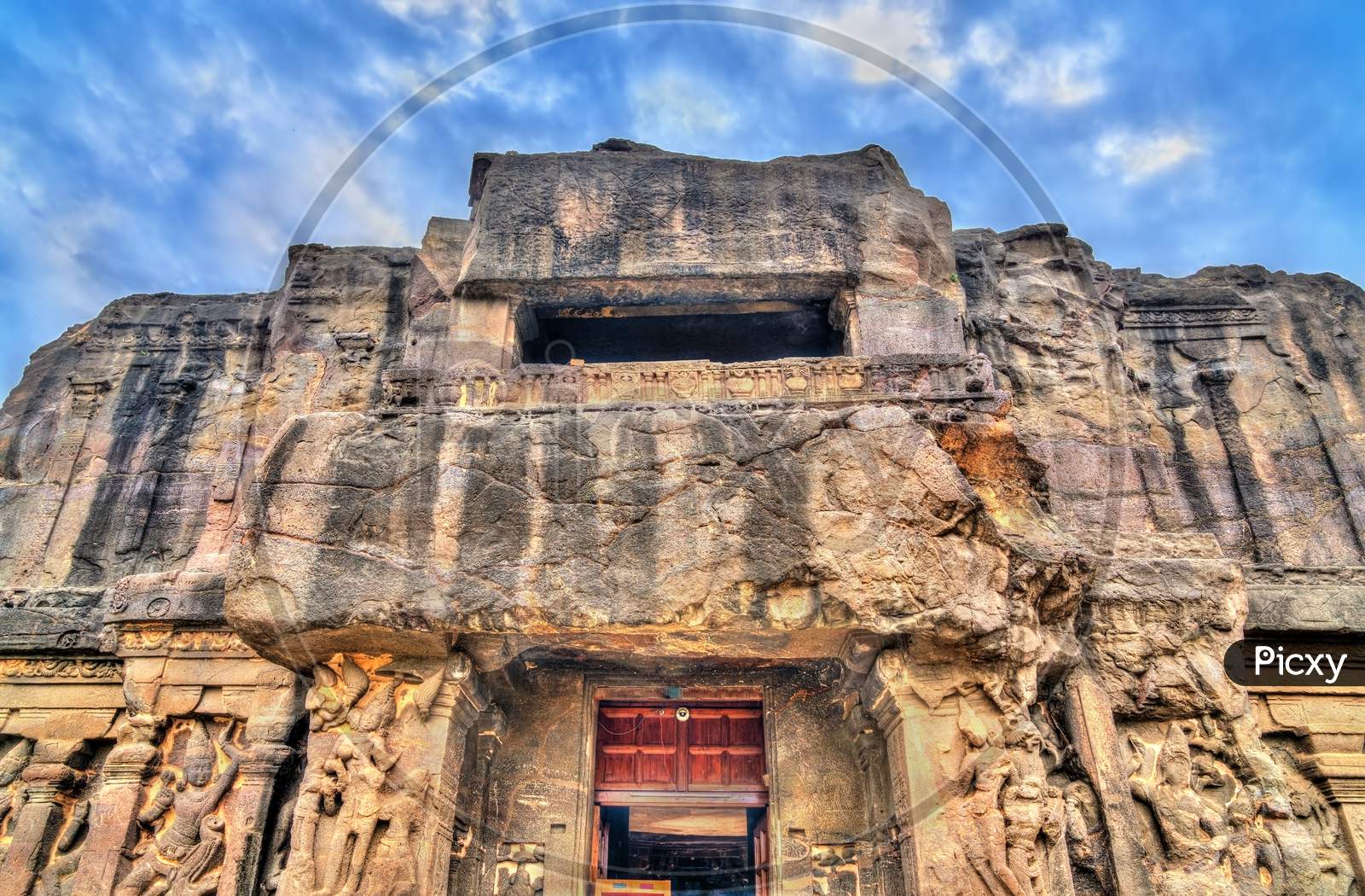 The Kailasa Temple, Cave 16 In Ellora Complex. Unesco World Heritage Site In Maharashtra, India