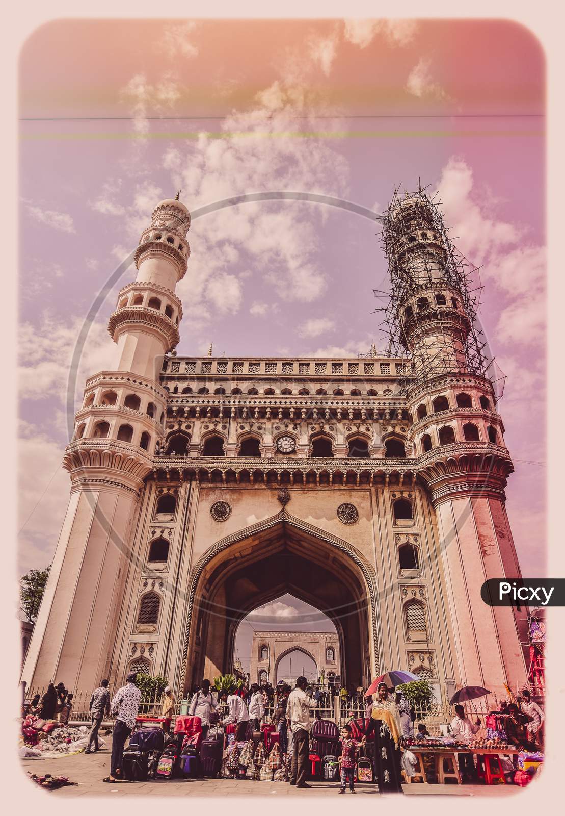 Charminar With Tinted Sky Background