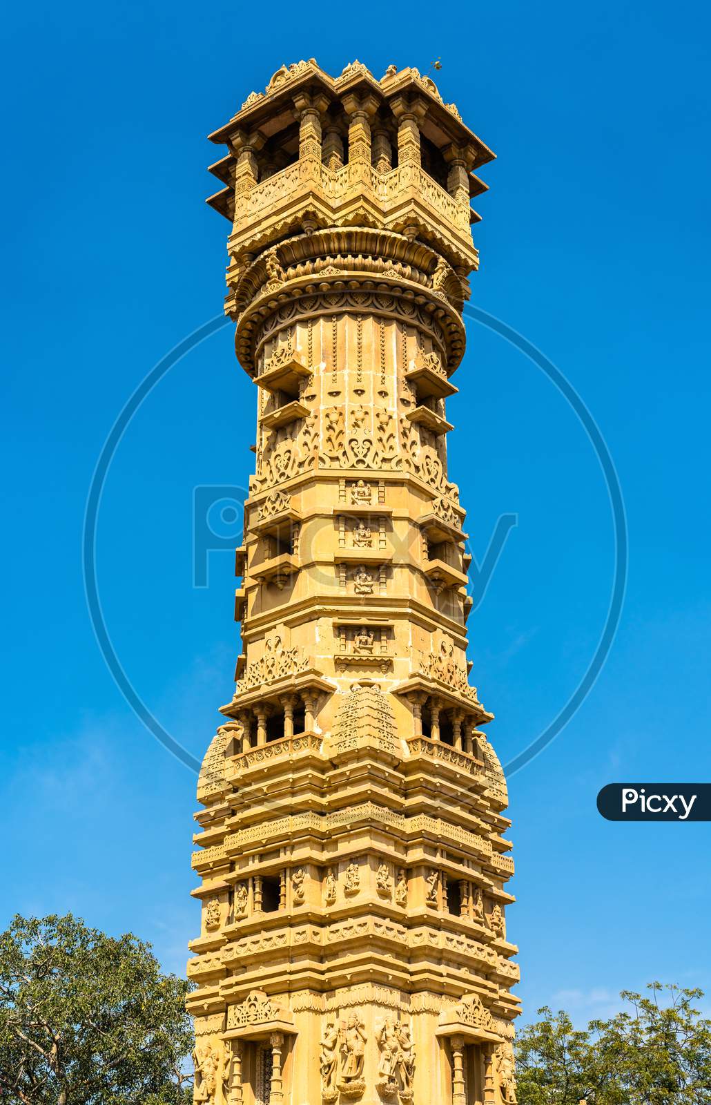 Kirti Stambha Tower Of Hutheesing Jain Temple In Ahmedabad - Gujarat, India