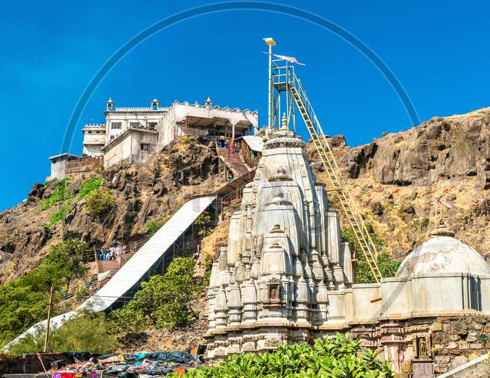 Kalika Mata Temple at the summit of Pavagadh Hill and Suparshvanath Old Digamber Temple - Gujarat state of India