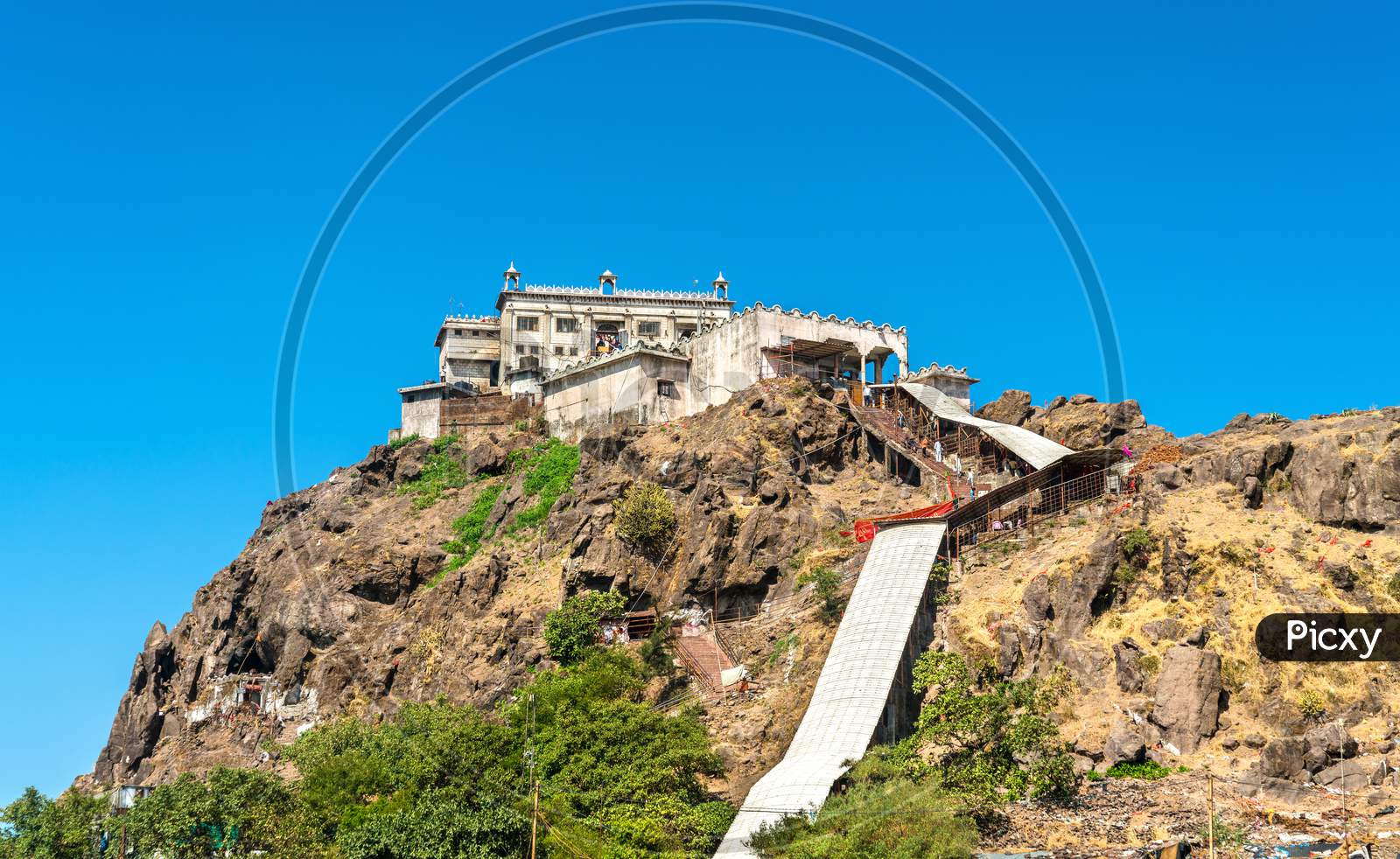 Kalika Mata Temple at the summit of Pavagadh Hill - Gujarat state of India