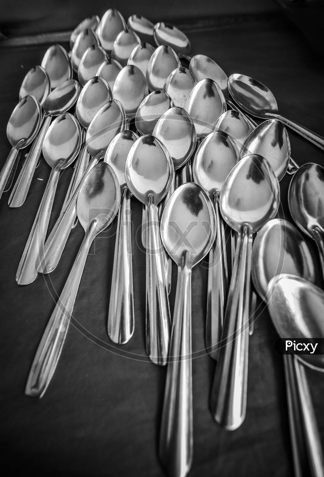 Spoons At a Buffet Lunch table