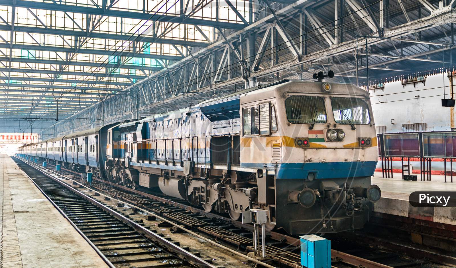 Passenger Train At Chhatrapati Shivaji Maharaj Terminus In Mumbai