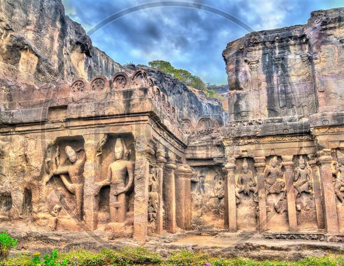 The Kailasa Temple, Cave 16 In Ellora Complex. Unesco World Heritage Site In Maharashtra, India