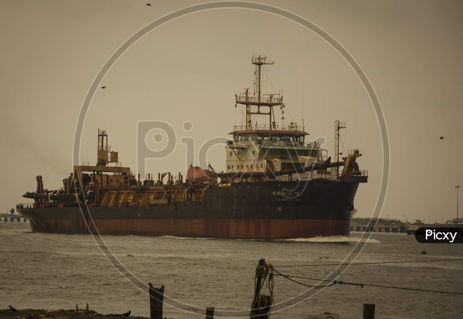 Cargo Ships At Kochi Port