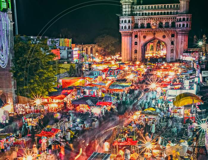 Market in Charminar During Ramzan Season