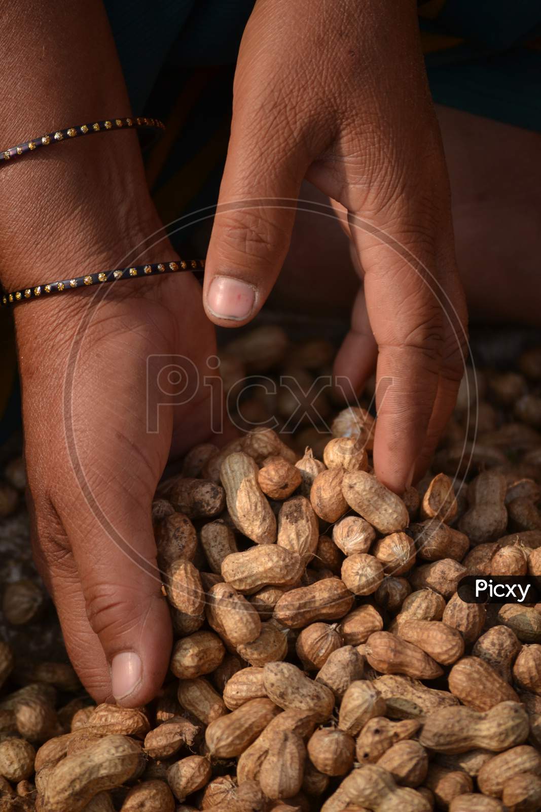 Ground Nuts in an Vendor Hands