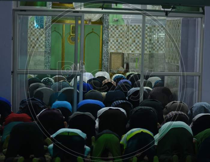 Muslims Performing Namaz In an Mosque
