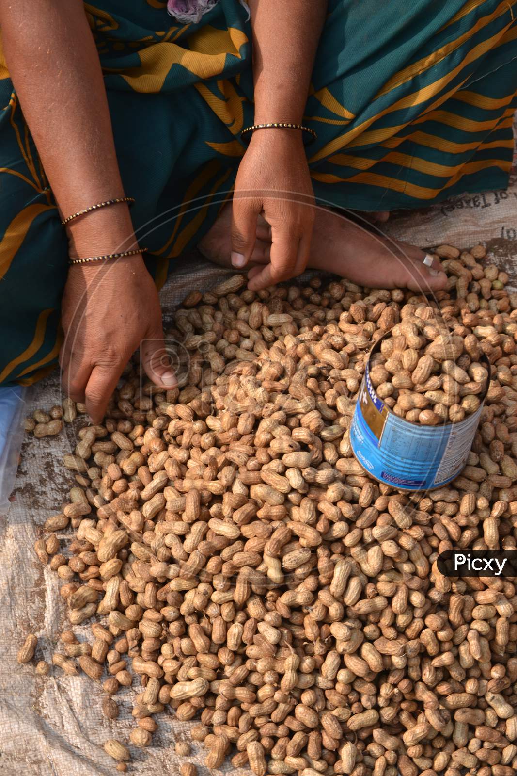 Ground Nuts  Pile At a Vendor Stall