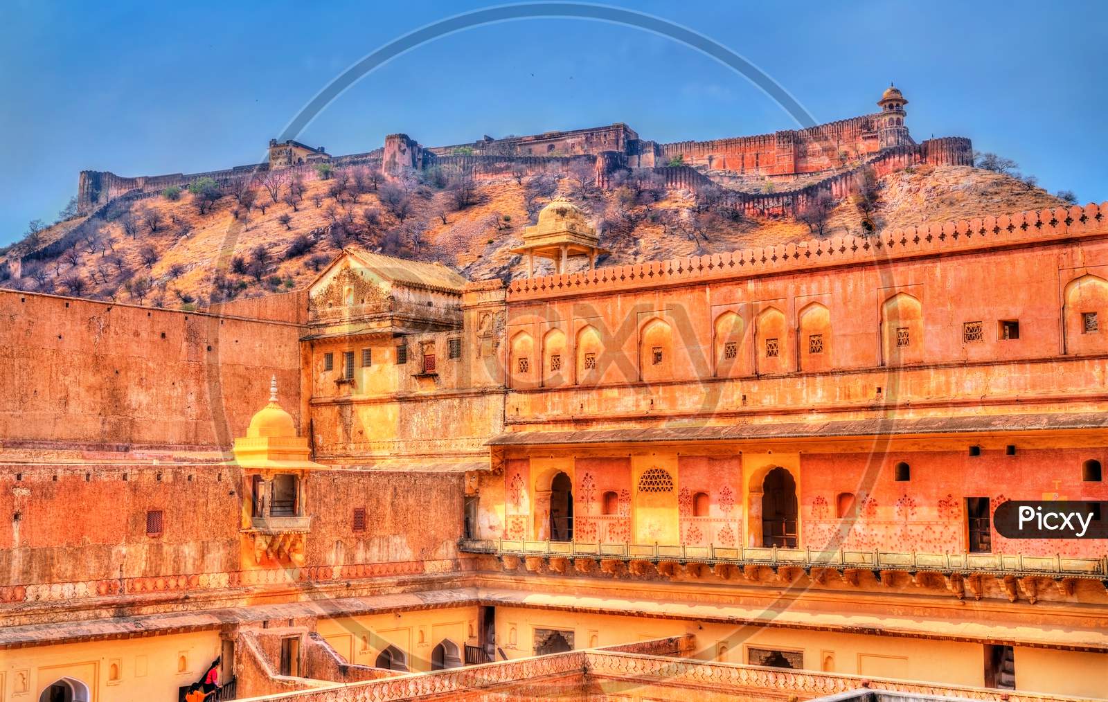 View Of Amer And Jaigarh Forts In Jaipur - Rajasthan, India