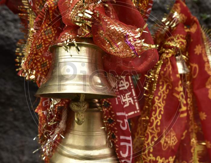Temple Brass Bells In an Hindu Temple