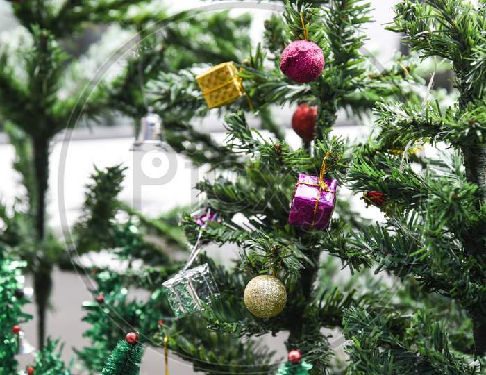 Christmas Decorative Items In Vendor Stalls Ahead Of Christmas