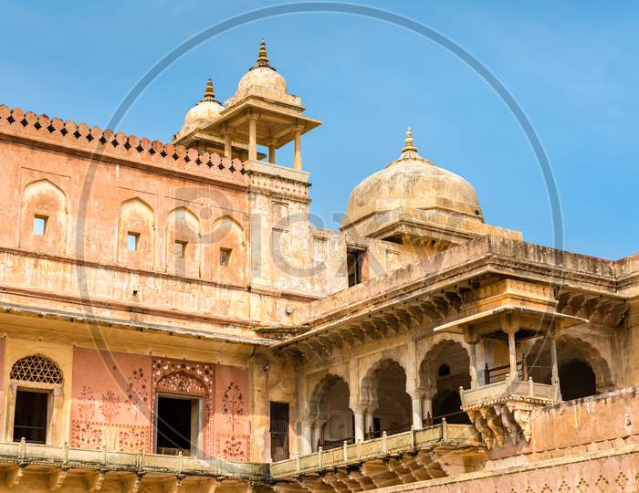 View Of Amer Fort In Jaipur. A Major Tourist Attraction In Rajasthan, India