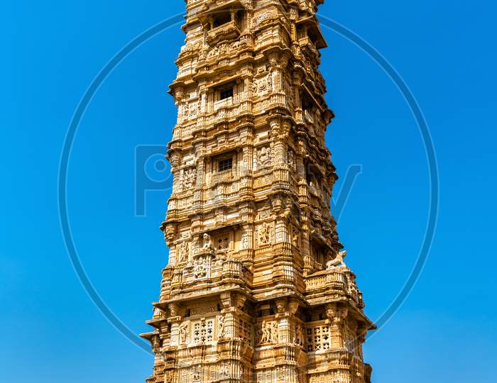 Vijaya Stambha, Victory Tower At Chittor Fort. Rajasthan, India