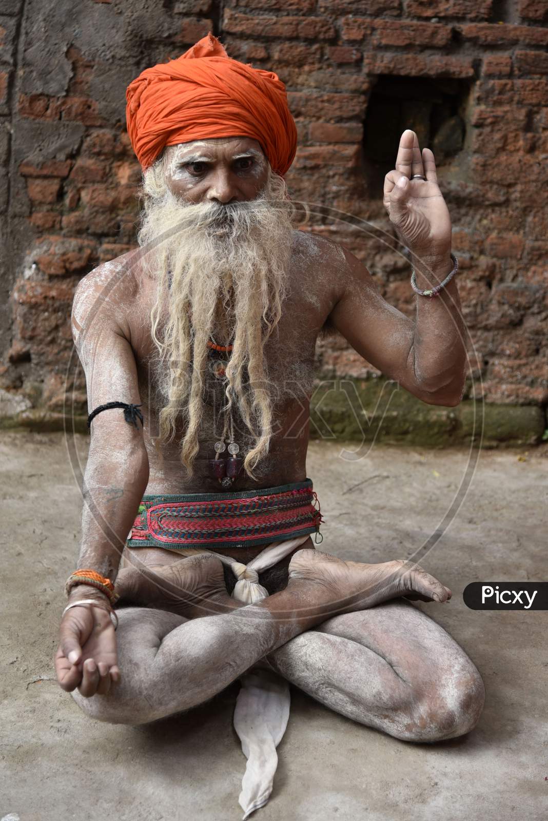 Hindu Monk(Sadhu) Perform Yoga To Mark International Yoga Day At Kamakhya Temple In Guwahati, Assam, India