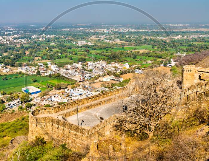 Fortifications Of Chittor Fort In Chittorgarh City Of India