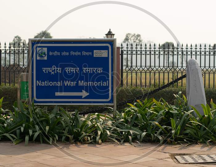 Sign board for National War memorial
