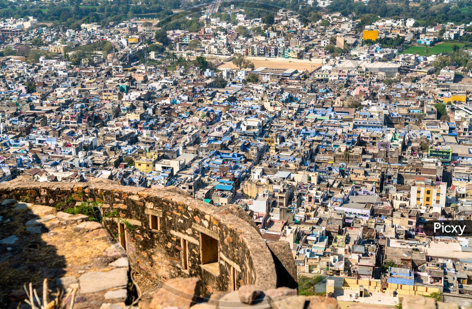 Aerial View Of Chittorgarh From The Fort - Rajasthan, India