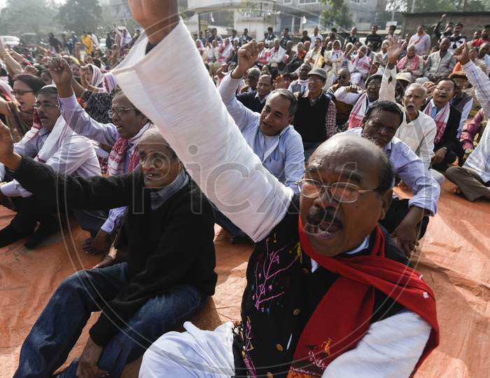 Senior Citizens During A Protest Against The Citizenship (Amendment) Act, At Lakhora In Guwahati