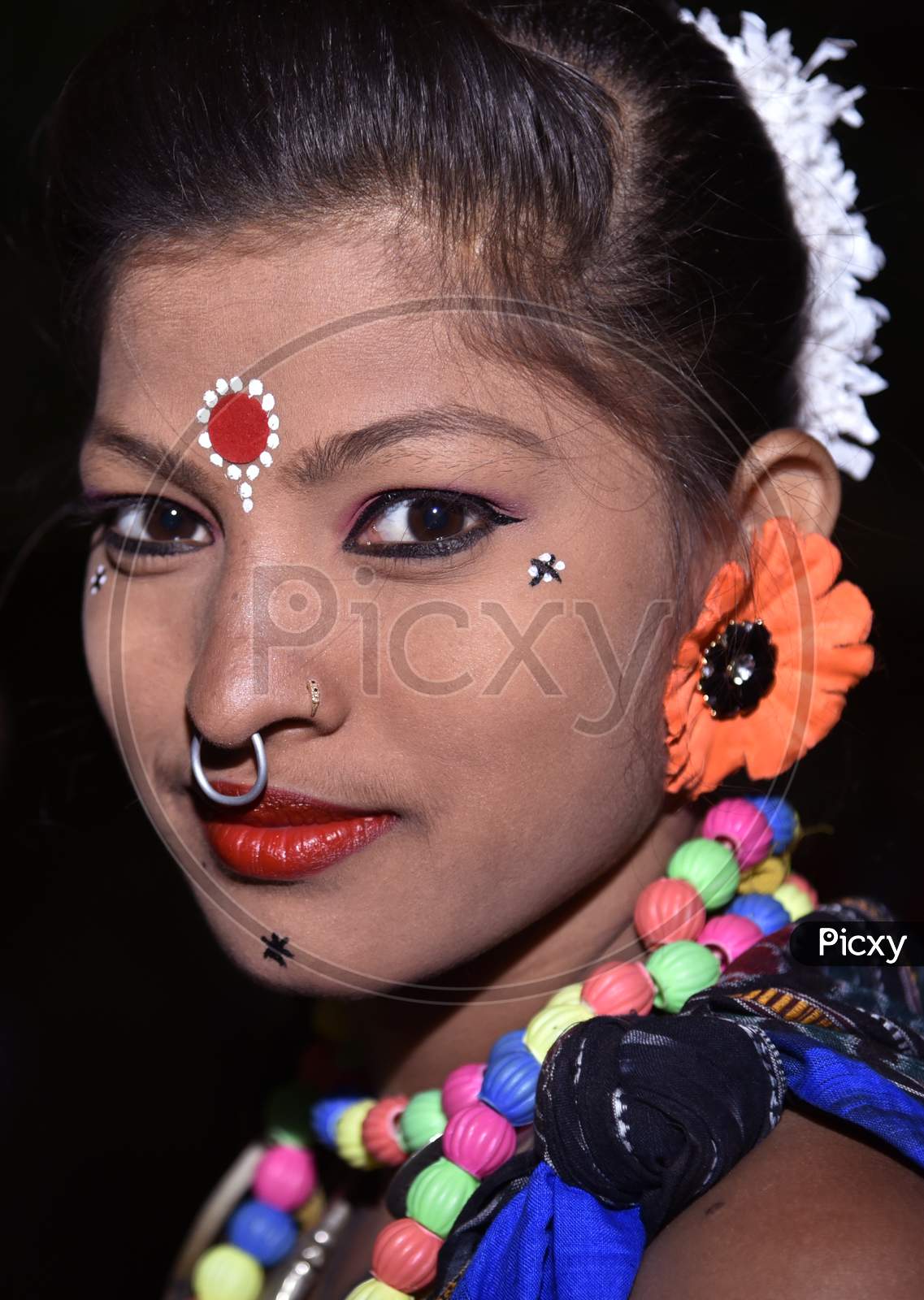 Assamese People In Traditional Assam tribal  Clothes During Bihu Festival Celebrations In Guwahati
