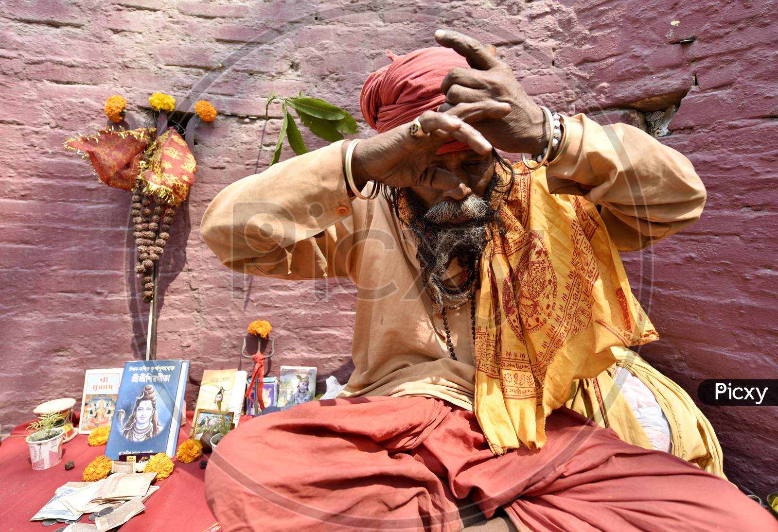 Indian Sadhu Or Baba Smoking Weed Or Ganja