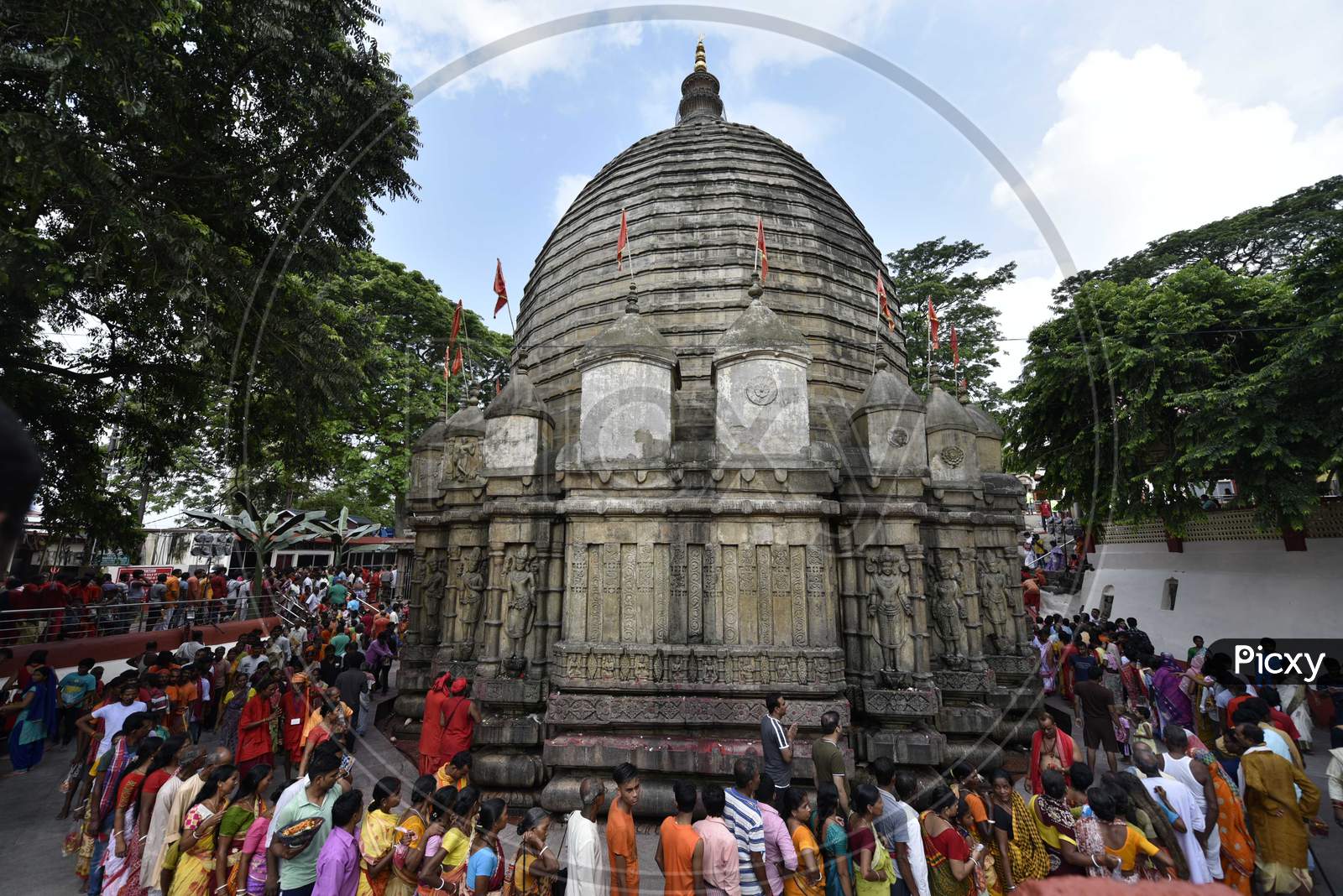Indian Hindu Devotees Offering Prayers At Kamakhya Temple in Guwahati, Assam