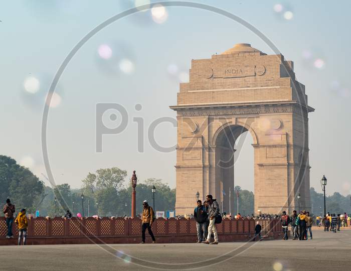 Visitors at India Gate